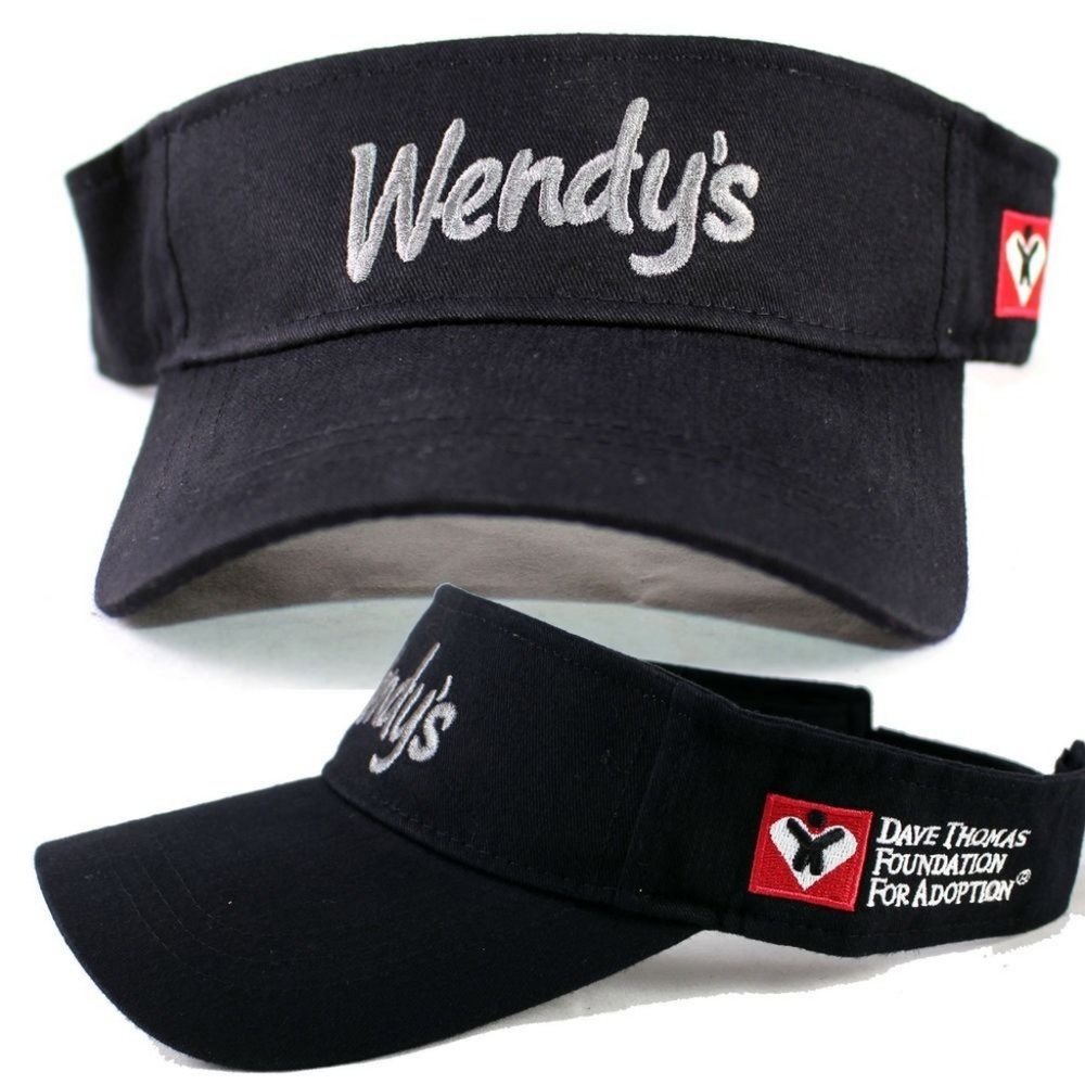 Wendy's Restaurant Black Uniform Employee Visor